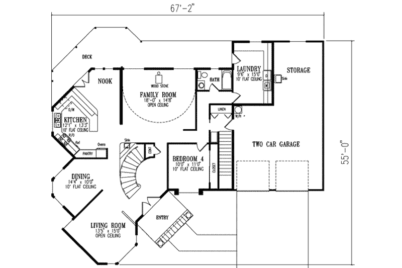 Home Plan - Floor Plan - Main Floor for European House Plan #1-924 - 4 bed, 5 bath