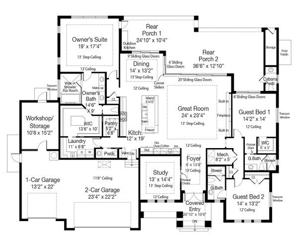 Home Plan - Traditional Floor Plan - Main Floor Plan #938-163