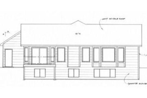 Exterior - Rear Elevation for Traditional House Plan #58-206 - 3 bed, 2 bath