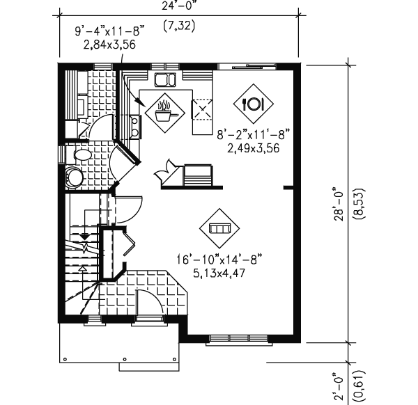 European Floor Plan - Main Floor Plan #25-4024
