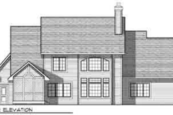 Exterior - Rear Elevation for European House Plan #70-850 - 4 bed, 3.5 bath