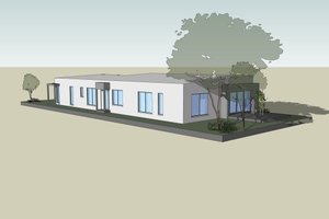 Exterior - Rear Elevation for Modern House Plan #496-24 - 3 bed, 2.5 bath