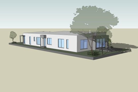 Exterior - Rear Elevation for Modern House Plan #496-24 - 3 bed, 2.5 bath