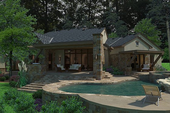 Rear view - 3200 square foot European home