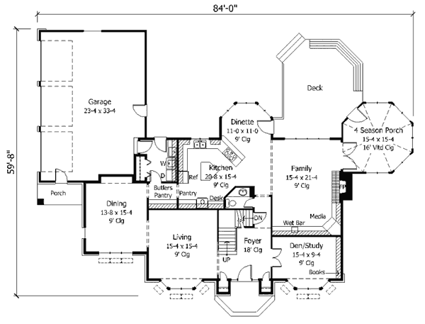 European Floor Plan - Main Floor Plan #51-177