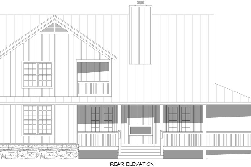 Home Plan - Exterior - Rear Elevation for Farmhouse House Plan #932-1078 - 4 bed, 4.5 bath