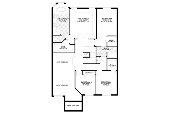 Floor Plan - Upper Floor House Plan #420-135 - 5 bed, 3 bath