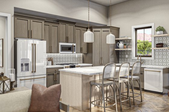 Interior - Kitchen for Adobe / Southwestern House Plan #455-603 - 3 bed, 2 bath