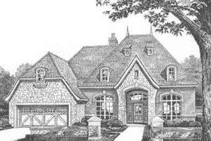 European Exterior - Front Elevation Plan #310-381