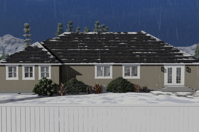 Dream House Plan - Exterior - Rear Elevation for Ranch House Plan #1060-13 - 6 bed, 3 bath