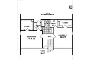 Floor Plan - Upper Floor for Traditional House Plan #81-433 - 3 bed, 3 bath