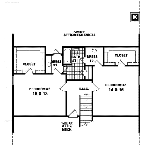 Traditional Floor Plan - Upper Floor Plan #81-433