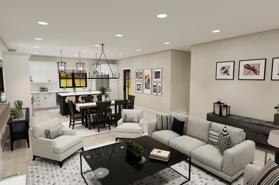 Interior - Family Room 1 for Farmhouse House Plan #51-1390 - 3 bed, 2.5 bath