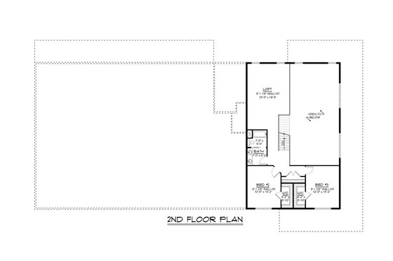 Floor Plan - Upper Floor for Barndominium House Plan #1064-292 - 3 bed, 2.5 bath