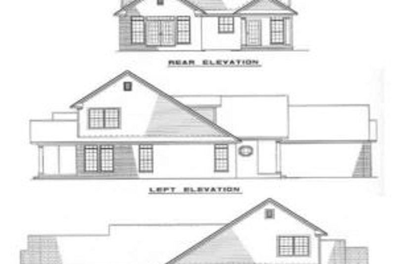 Architectural House Design - Exterior - Rear Elevation for Traditional House Plan #17-260 - 3 bed, 2.5 bath