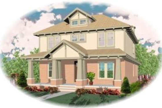 Exterior - Front Elevation for Bungalow House Plan #81-949 - 3 bed, 3 bath