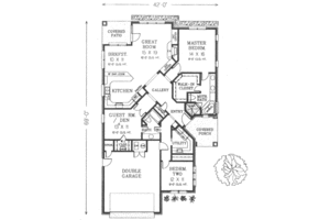Floor Plan - Main Floor for Craftsman House Plan #310-395 - 3 bed, 2 bath