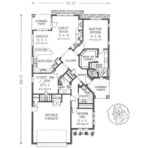 Craftsman Floor Plan - Main Floor Plan #310-395