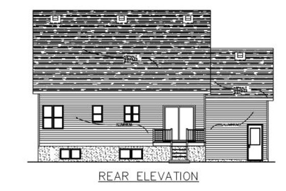 Exterior - Rear Elevation for Cottage House Plan #138-297 - 3 bed, 2.5 bath