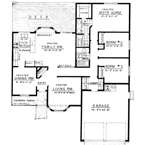 Ranch Floor Plan - Main Floor Plan #303-293
