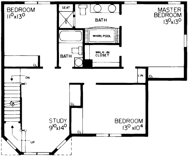 Architectural House Design - Victorian Floor Plan - Upper Floor Plan #72-146