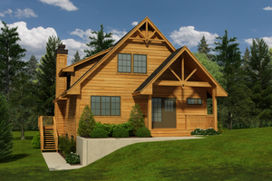 Cabin Exterior - Front Elevation Plan #118-181