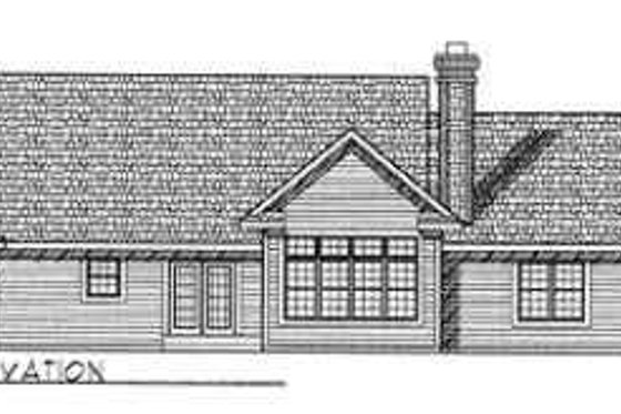 Exterior - Rear Elevation for Traditional House Plan #70-344 - 4 bed, 3 bath