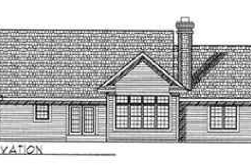 House Blueprint - Exterior - Rear Elevation for Traditional House Plan #70-344 - 4 bed, 3 bath