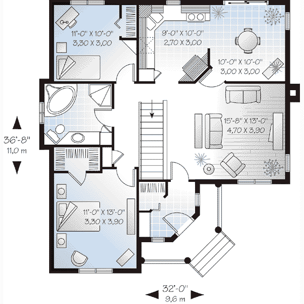 House Blueprint - Farmhouse Floor Plan - Main Floor Plan #23-486