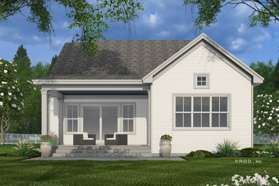 Exterior - Rear Elevation 2 for Farmhouse House Plan #51-1282 - 3 bed, 3.5 bath