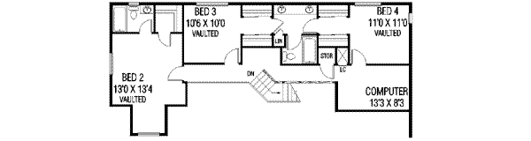Traditional Floor Plan - Upper Floor Plan #60-627