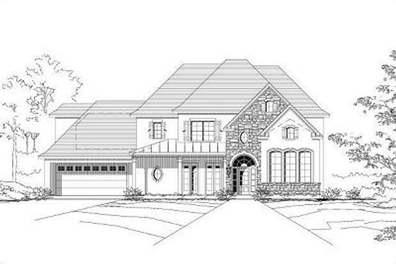 Exterior - Front Elevation for European House Plan #411-671 - 4 bed, 3.5 bath