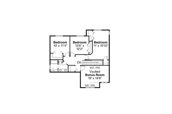 Floor Plan - Upper Floor for Craftsman House Plan #124-1212 - 5 bed, 3.5 bath