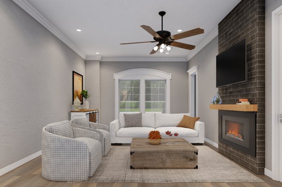 Interior - Family Room 3 for Traditional House Plan #17-623 - 2 bed, 2.5 bath