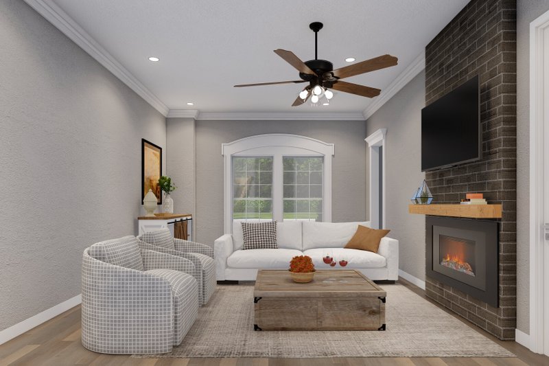 House Blueprint - Interior - Family Room 3 for Traditional House Plan #17-623 - 2 bed, 2.5 bath