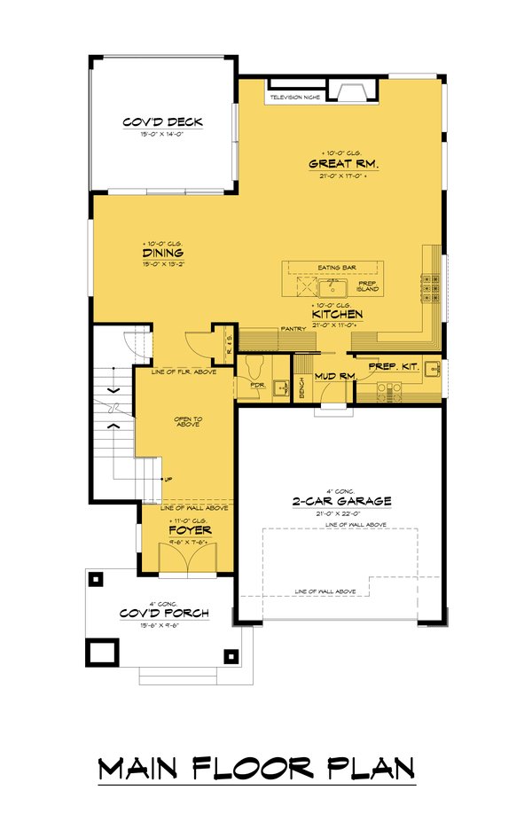 House Blueprint - Contemporary Floor Plan - Main Floor Plan #1066-206