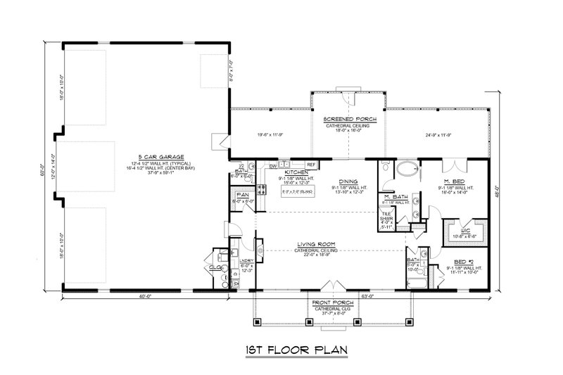 Home Plan - Floor Plan - Main Floor for Barndominium House Plan #1064-288 - 2 bed, 2.5 bath