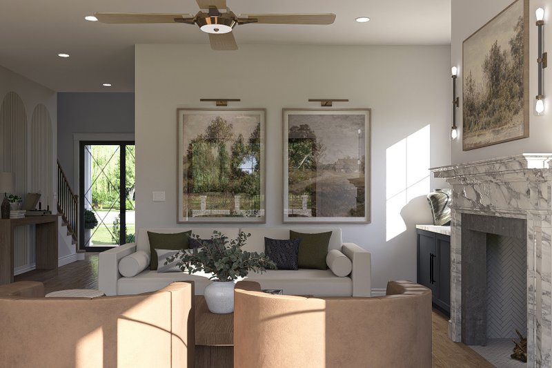 House Design - Interior - Family Room 1 for Colonial House Plan #455-347 - 4 bed, 3.5 bath