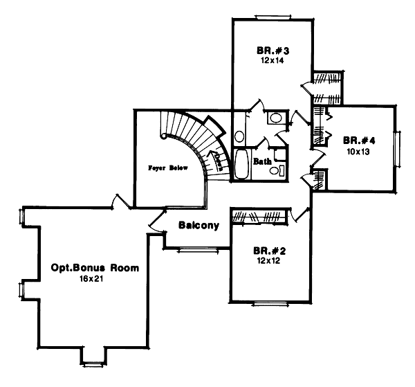 Home Plan - European Floor Plan - Upper Floor Plan #41-166