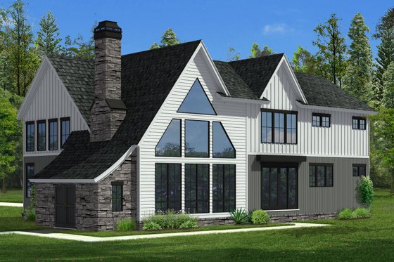 Exterior - Rear Elevation for Traditional House Plan #1057-37 - 3 bed, 2.5 bath