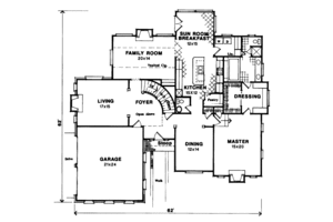 Floor Plan - Main Floor for European House Plan #41-166 - 4 bed, 2.5 bath