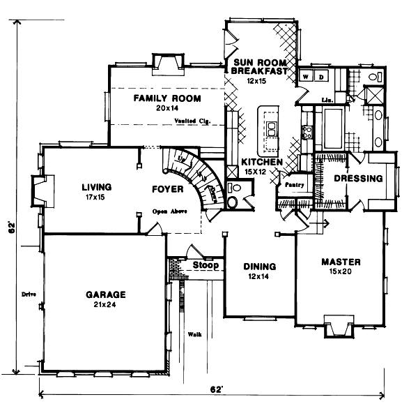 House Plan Design - European Floor Plan - Main Floor Plan #41-166