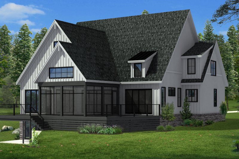 Dream House Plan - Exterior - Rear Elevation 1 for Farmhouse House Plan #1057-38 - 3 bed, 3.5 bath