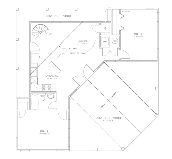 Southern Floor Plan - Main Floor Plan #8-234