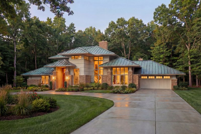 Architectural House Design - Exterior - Front Elevation 4 for Prairie House Plan #120-117 - 3 bed, 3 bath