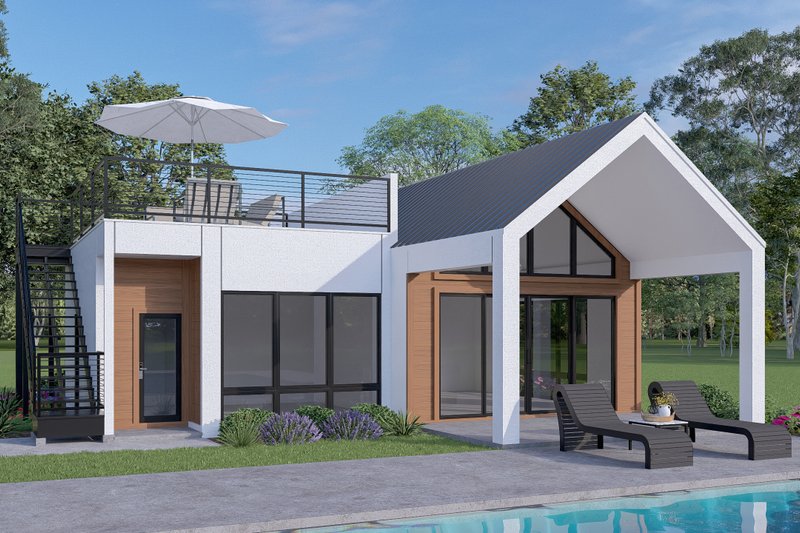 House Blueprint - Modern Exterior - Front Elevation Plan #472-450