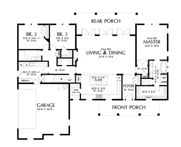 Home Plan - Contemporary Floor Plan - Main Floor Plan #48-1000