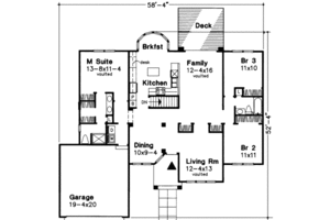 Floor Plan - Main Floor for Traditional House Plan #320-106 - 3 bed, 2 bath