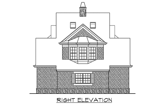 Exterior - Other Elevation 3 for Country House Plan #132-190 - 1 bed, 1 bath