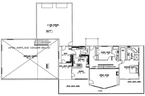 Floor Plan - Main Floor for Modern House Plan #117-172 - 3 bed, 4 bath